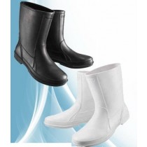 【達新牌】皮紋晴雨男短統雨鞋:A12白色、A13黑色